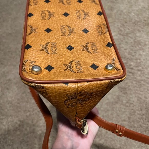 MCM Authentic Alma Visetos Cognac 2 Way Shoulder Bag made in Germany - Picture 5 of 11